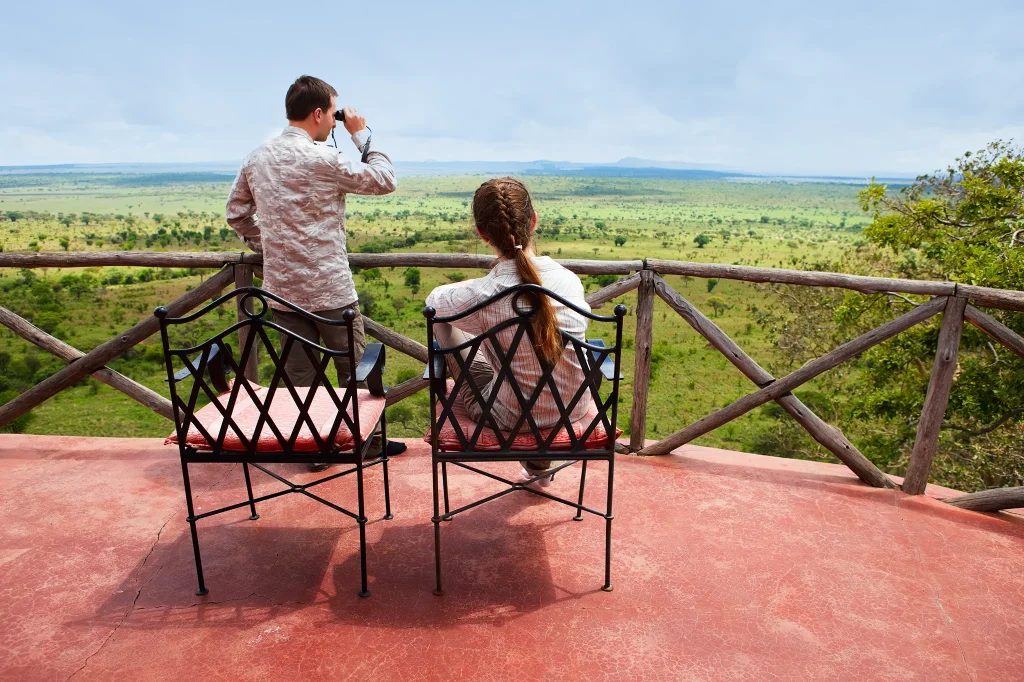 Couple enjoying a romantic Tanzania Honeymoon Safari in the Serengeti